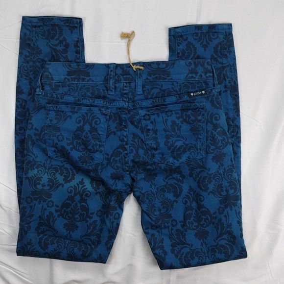 Lucky Brand Charlie Skinny Blue Floral Print Denim Jeans - Picture 3 of 15